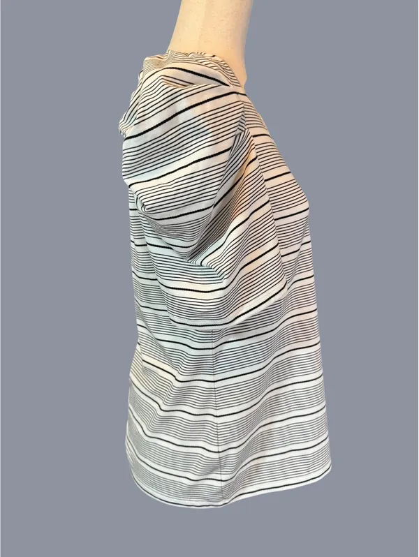Anne Klein Striped Puff Sleeve Top Size M - Image 3