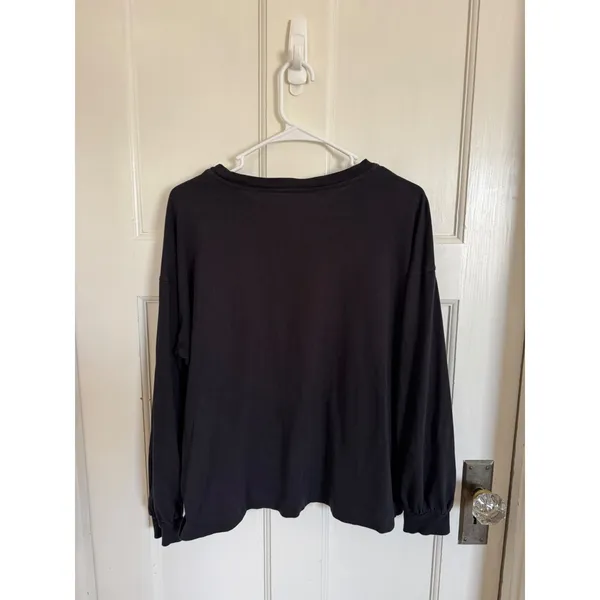 Everlane black organic cotton long sleeve tee size large - Image 6