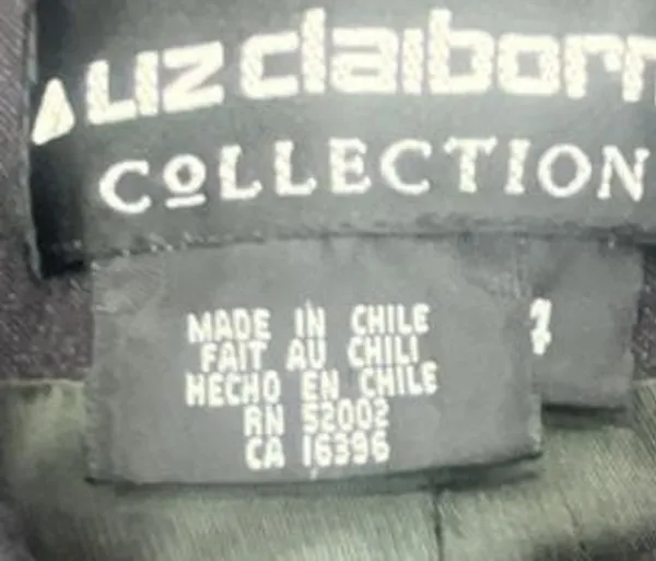 Liz Claiborne Collection Vintage 100% Wool Charcoal Grey Pant Suit Zip Jacket Si - Image 2