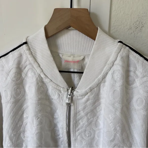 NWT Free People FP Movement Embroidered Terry Jacket in White - Image 3