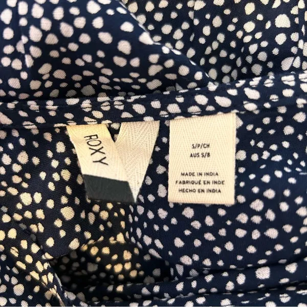 ROXY Blind‎ Dreams Dress Long Sleeve V Neck Floral Mini Flared Sleeve Small - Image 6
