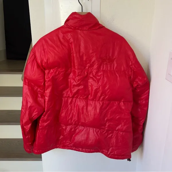 Boys Lie Red Puffer Logo Jacket in Red M/ L - Image 9