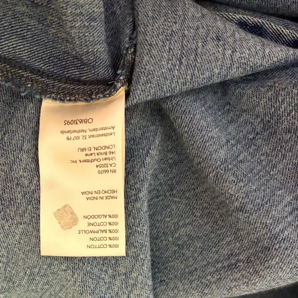 Anthropologie PILCRO Dannie Classic Denim Shirt Western Snap Puff Sleeve XXS - Image 12
