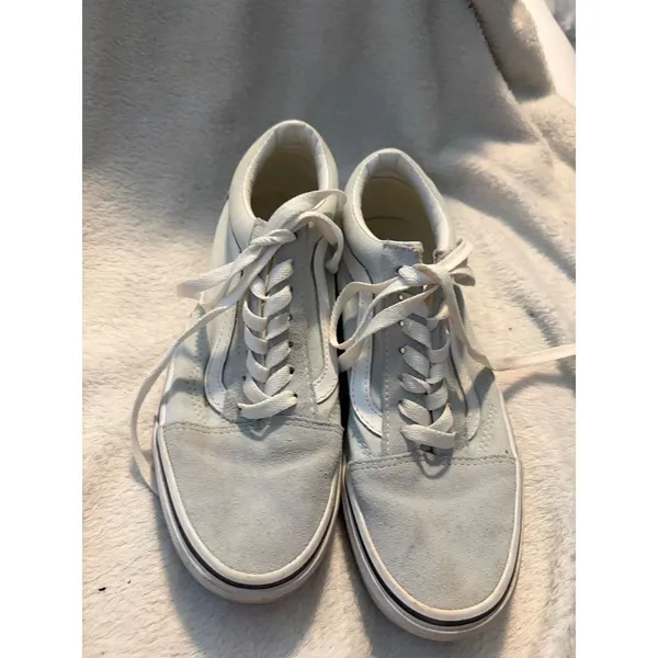 Vans Old Skool Low Top Sneaker Skater Baby‎ Blue Suede Canvas Women 7.5 Men 6 - Image 5