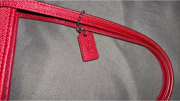 Red Leather Coach Bag - Image 4