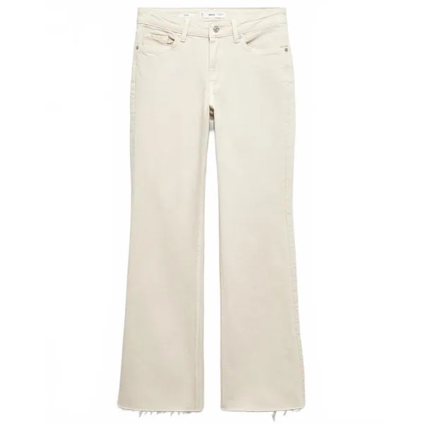 Mango Medium-Rise Flared Jeans NWT Fiona Ecru Size 12 (EUR 44) - Image 6