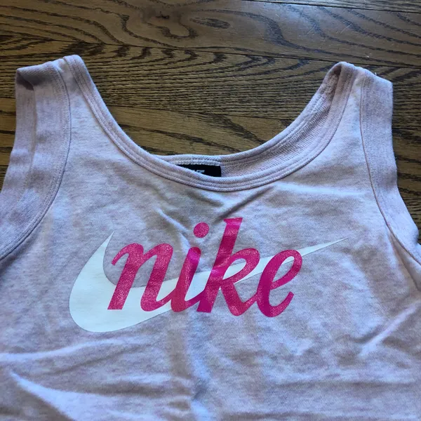 Nike Logo Tank  Sweatshirt Material Pink - Image 3