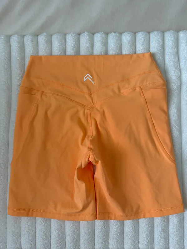 Oner Active Women's High-Waist Orange Active spandex Shorts - Image 3