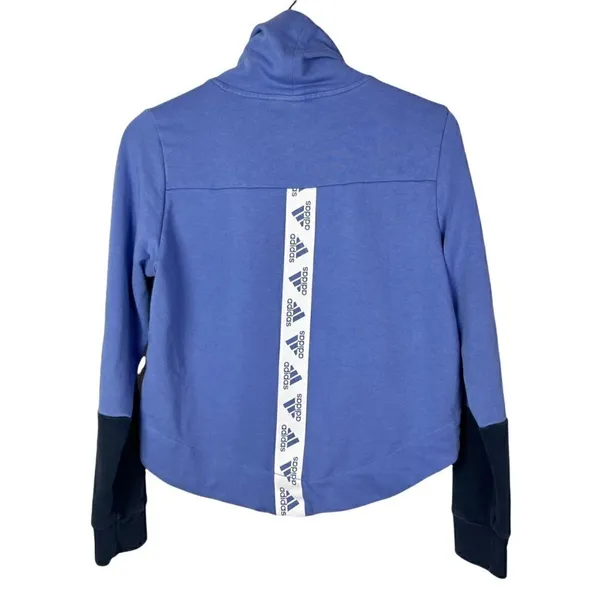 Adidas Sport 2 Street Blue Mock Neck Pullover‎ Sweatshirt S - Image 4