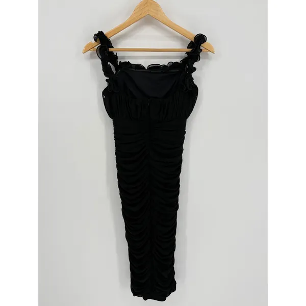 Selfie Leslie Little Black Dress Ruched Midi Bodycon Off Shoulder Size Small NWT - Image 6