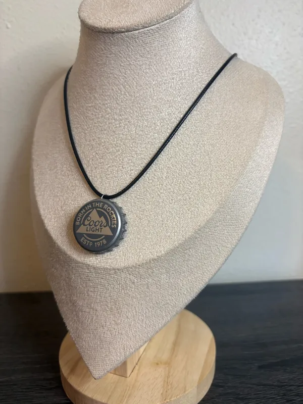 Handmade Coors Light Bottle Cap Necklace - Image 4