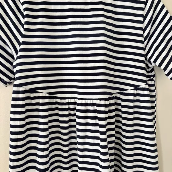 Pomander Place Tuckernuck Women's Navy Striped Zoe Mini Tee Dress T-Shirt Size S - Image 8