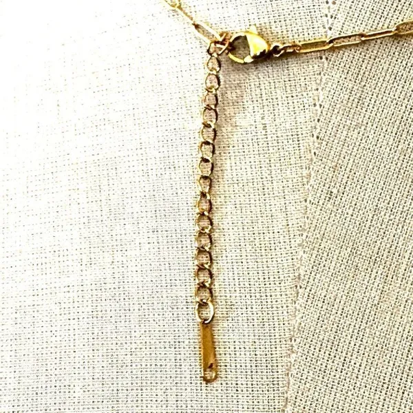 Faceted Dyed Quartz Pendant Necklace on Gold-Tone Paperclip Chain - Image 7