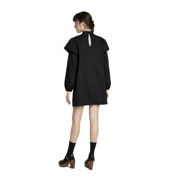 Wild Fable Black High Neck Poplin Victorian Puff Sleeve Dress - Image 5