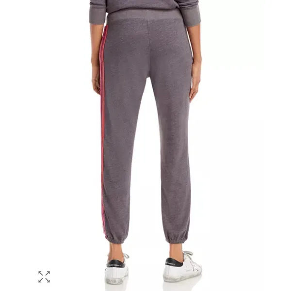 Sundry Women’s Small Jogger Sweatpants Vertical‎ Rainbow Side Stripe Travel - Image 3