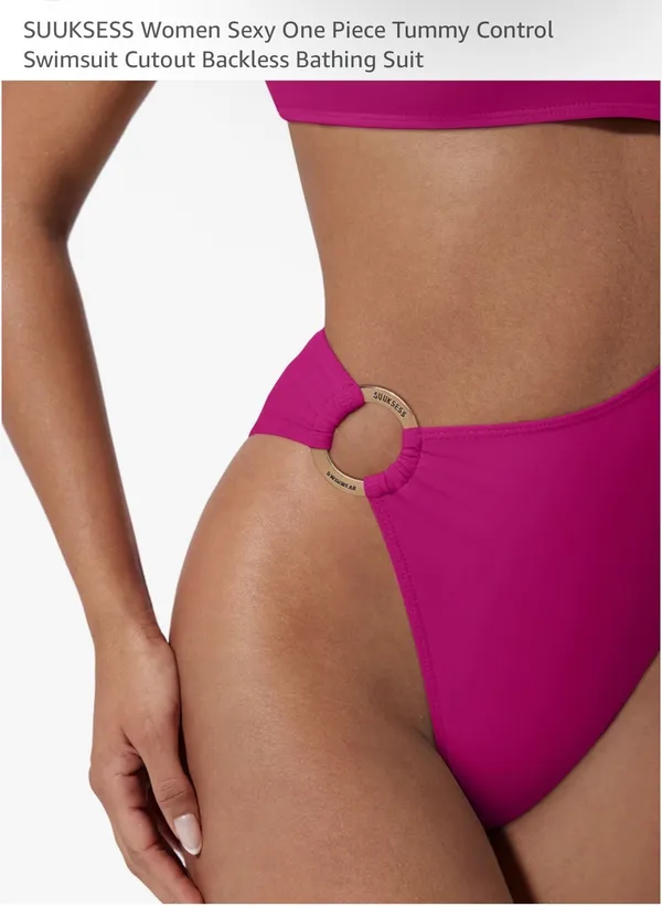 Amazon one piece bathing suit Pink - Image 2