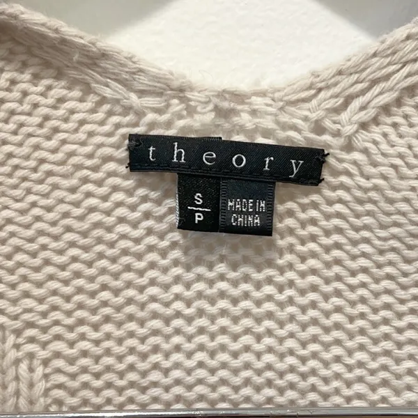 Theory‎ Wool Cardigan Sweater Coat Light Gray Size Small EUC - Image 2