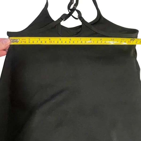 Black Athletic Exercise Dress with Built-in Romper Liner and Pockets Sleeveless‎ - Image 11