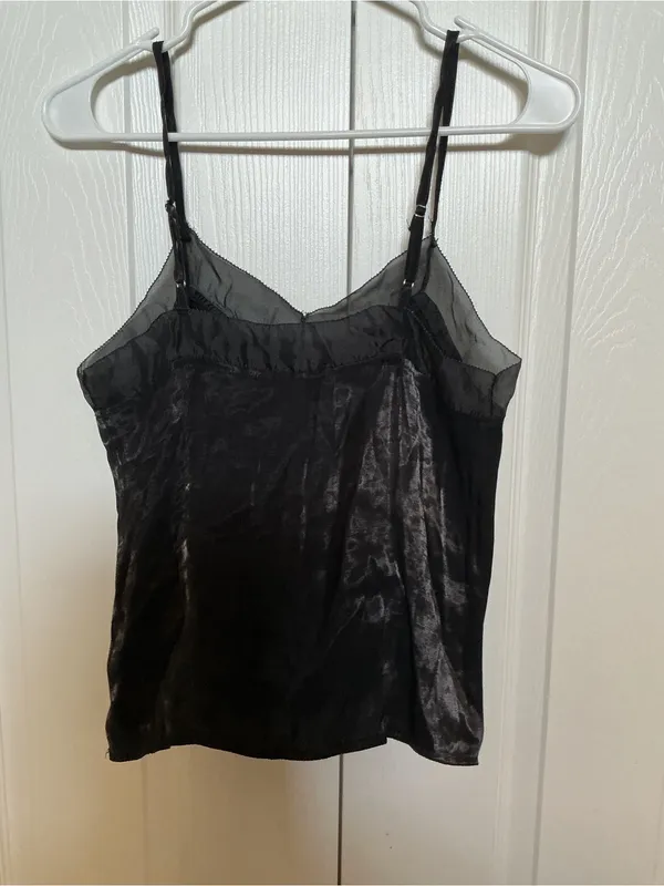 Forever 21 Black Satin & Mesh Cami Tank Top - Women - Image 2