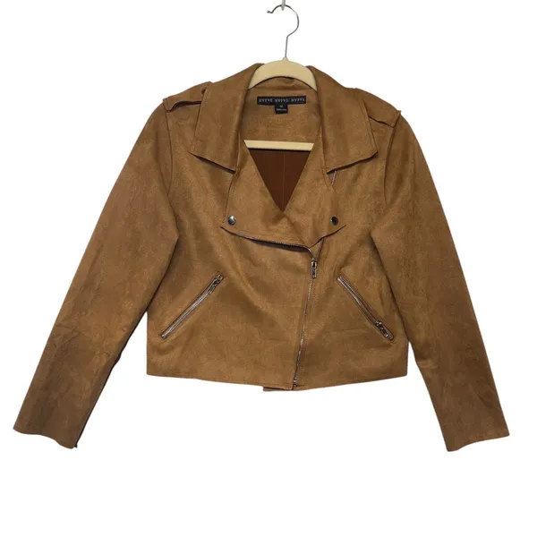 Hyfve Faux Suede Moto Jacket‎ and Skort Set Cognac Brown Sz M cowgirl festival - Image 2