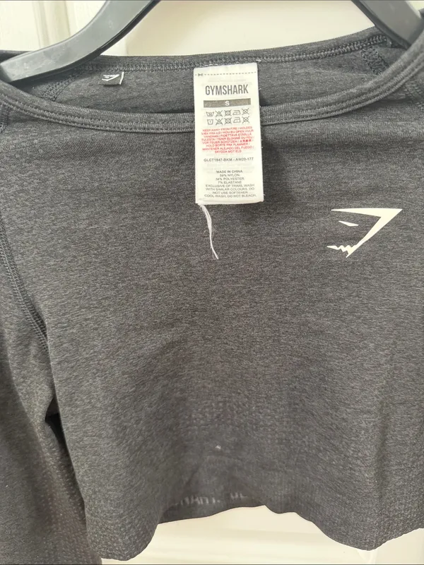 Gymshark Black Long-Sleeve Cropped Training Top - Image 3