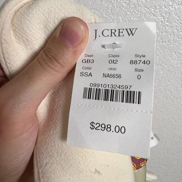J.Crew Ivory Cream Wool Coat Size 0 - Image 6