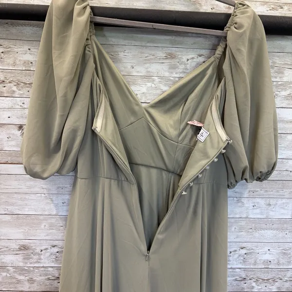 DB Studio Celebrate Womens 8 Maxi Dress Sage Green Leg Slit Sweetheart Neckline‎ - Image 13