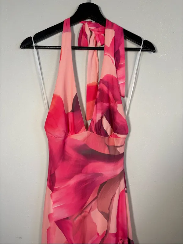 Windsor Pink Multi-Tone Asymmetrical Halter Dress - Image 2