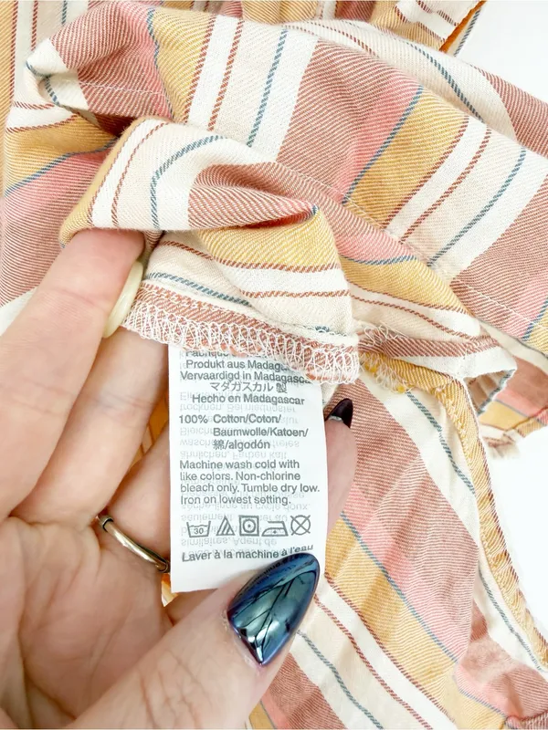 Madewell Rainbow‎ Stripe 2 Piece Pajama Set Women's XL Cozy Lounge - Image 6