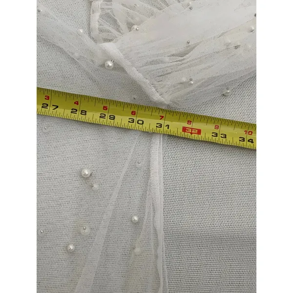 INA sheer white mesh decorated faux pearls‎ size medium - Image 7