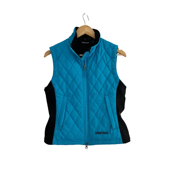 Marmot Kitzbuhel Insulated Vest Blue Quilted Full Zip Small Gorpcore Ski Winter - Image 2