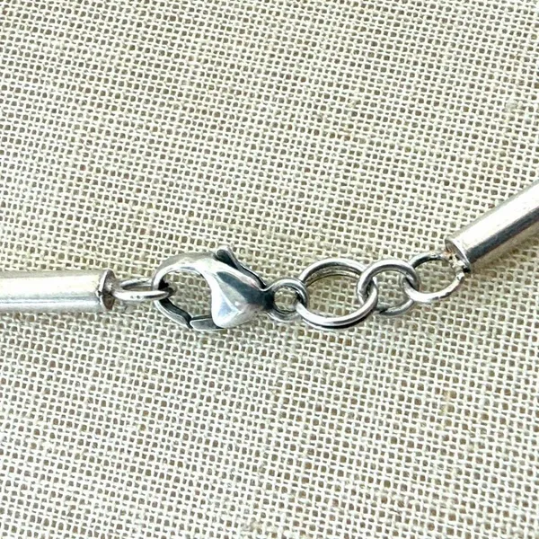 Coach Sterling Silver Pink Enamel Butterfly Necklace Red Leather Cord - Image 6