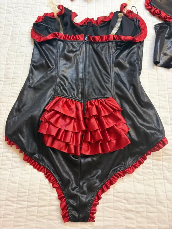 Vintage Hot Topic 5 PCS Burgundy Kitty Cat Costume Set Small Medium S/M Cosplay - Image 6
