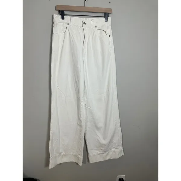 Madewell Superwide-Leg Jeans True White High Rise Rigid Cotton NS899 Size 27 - Image 5