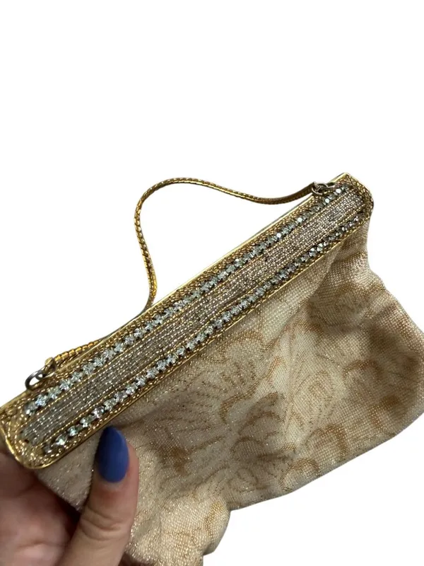WALBORG Vintage Gold Rhinestone Cocktail Clutch Bag - Image 5