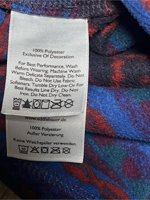 Eddie Bauer Women XL Aztec Fleece Pullover Southwestern Quarter Zip Cozy - Image 4