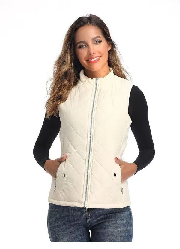 NEW Vest Stand Collar Lightweight Zip Quilted Large - Image 4
