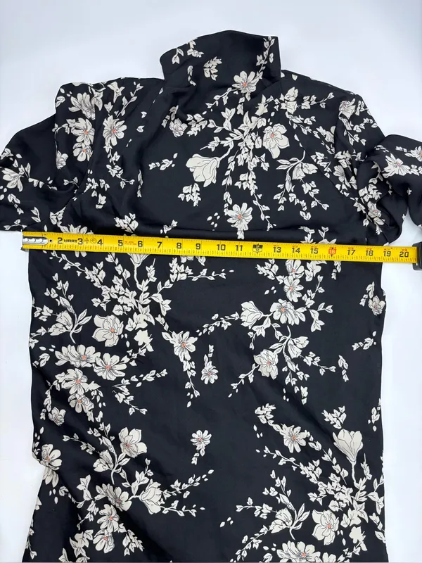 Free People Black Floral Open-Back Long-Sleeve Mini Dress - Image 8