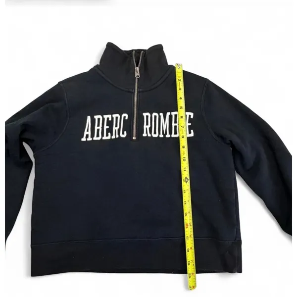 VTG Abercrombie & Fitch Womens Sherpa Lined Quarter Zip Sweatshirt M - Image 4