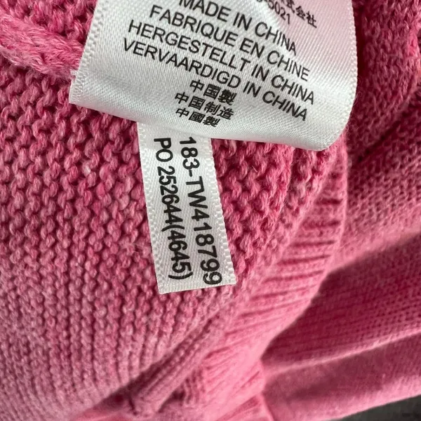 Tommy‎ Bahama Cable Knit Sweater Womens Small Pink Hooded Pullover Linen Cotton - Image 13