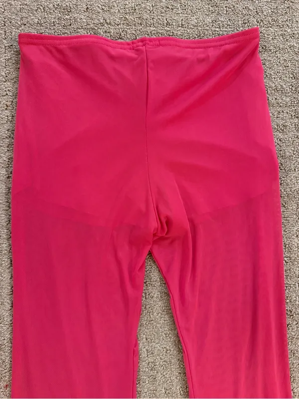 Nasty Gal Pink Mesh Flared Boot Leg Pants NWT Nordstrom Size S Festival - Image 5