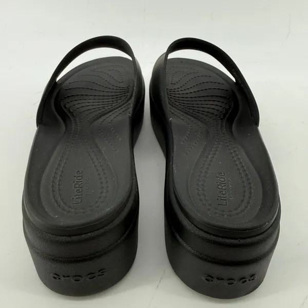 Crocs Brooklyn Slide Low Wedge Sandal Black Women 8 Platform Y2K Slip On Chunky - Image 4