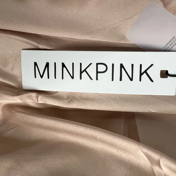 MinkPink Faux Fur Anya‎ Jacket Coat L Tan Fuzzy Plush Cozy Mobwife Party Retro - Image 14