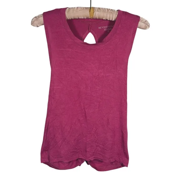 Beyond Yoga Wrap Around Tank Top Size Medium Berry Pink Pilates Barre Athleisure - Image 2