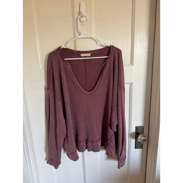 Free People purple‎ Buttercup oversized thermal size medium - Image 2