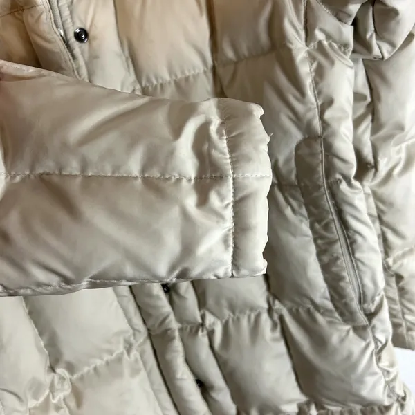 The North Face 600 Fill Vintage Puffer Parka Womens Size Large Cream Silver 2008 - Image 13
