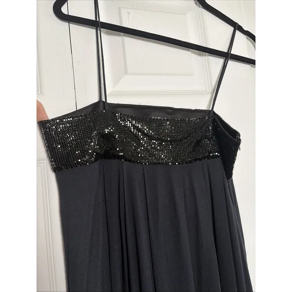 Dream Society Chainmail Trim Bubble Hem Dress Womens‎ Size S Black Y2K LBD - Image 2