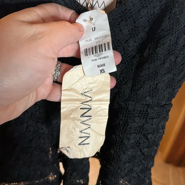 Nwt Naanaa Black Lace Peplum Strappy Cami Top Size Xs - Image 8