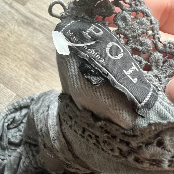 POL Elegant Dark Gray Fully Lined Lace &‎ Crochet Dress size smal - Image 16