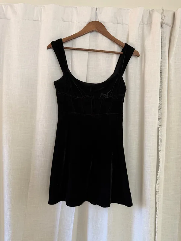 Urban Outfitters Velvet Dress Black - Image 2